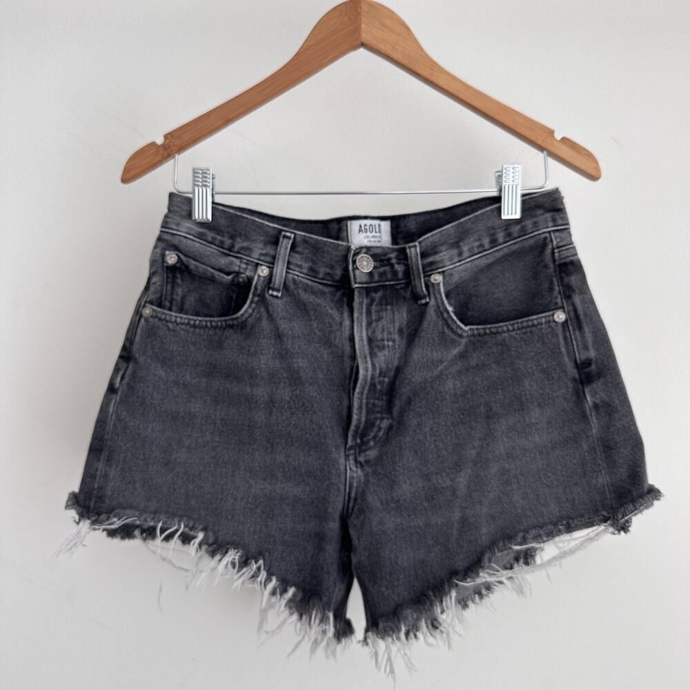 Agolde Denim Shorts Womens 25 Black Micah Cut Off Jean Festival Boho Minimalist